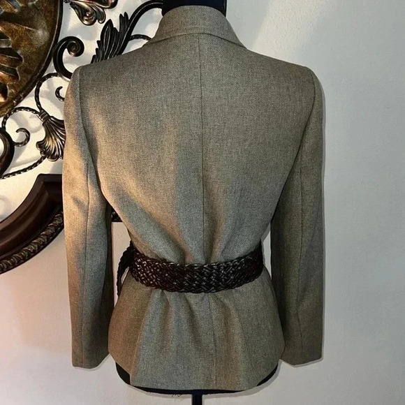 Le Suit Women’s Tan Tweed Blazer Jacket Size 6P - Picture 7 of 16
